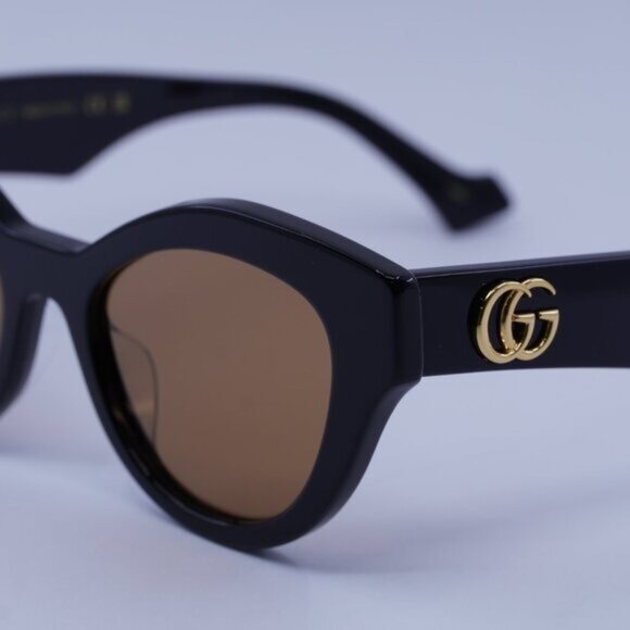 Gucci GG0957S 003 Sunglasses Black Cat Eye Frame, Brown Lenses main image 6